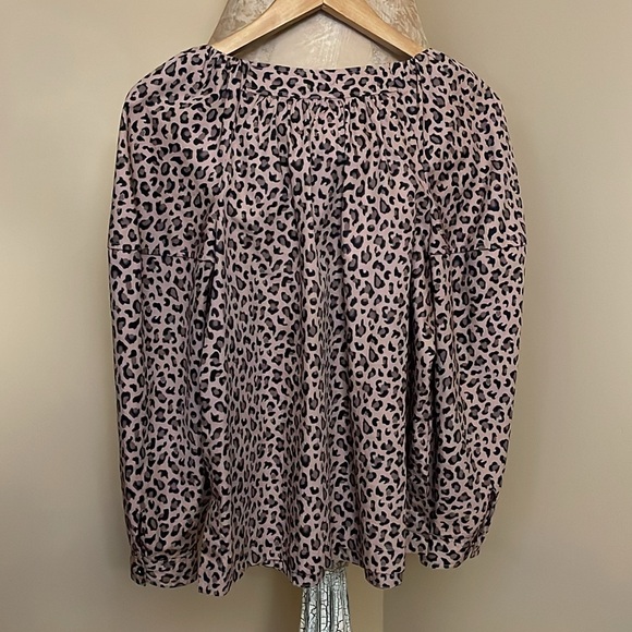 La Vie Rebecca Taylor Ocelot poplin top Size Small - Picture 15 of 17